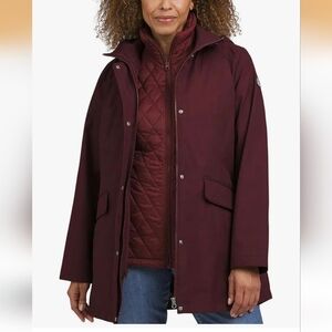 NWT Lands' End Women's 3-in-1 Systems Jacket with‎ Removable Puffer Vest Red XL